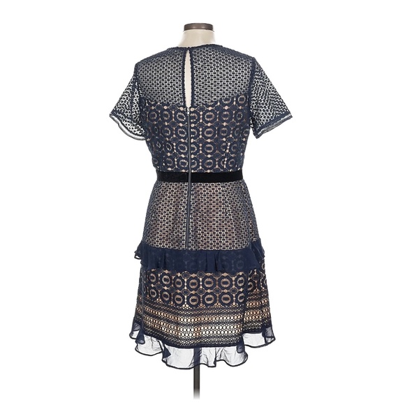 Navy Blue Lace Cocktail Dress - Picture 8 of 11